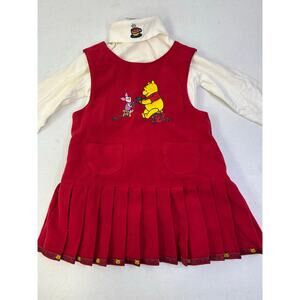 Vintage The Disney Store Winnie The Pooh Jumper and Top Set in Red/Cream. 3T.